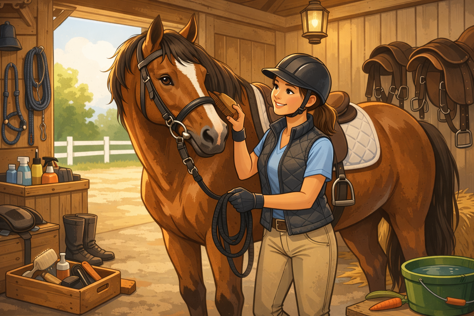 Pet professional with animals